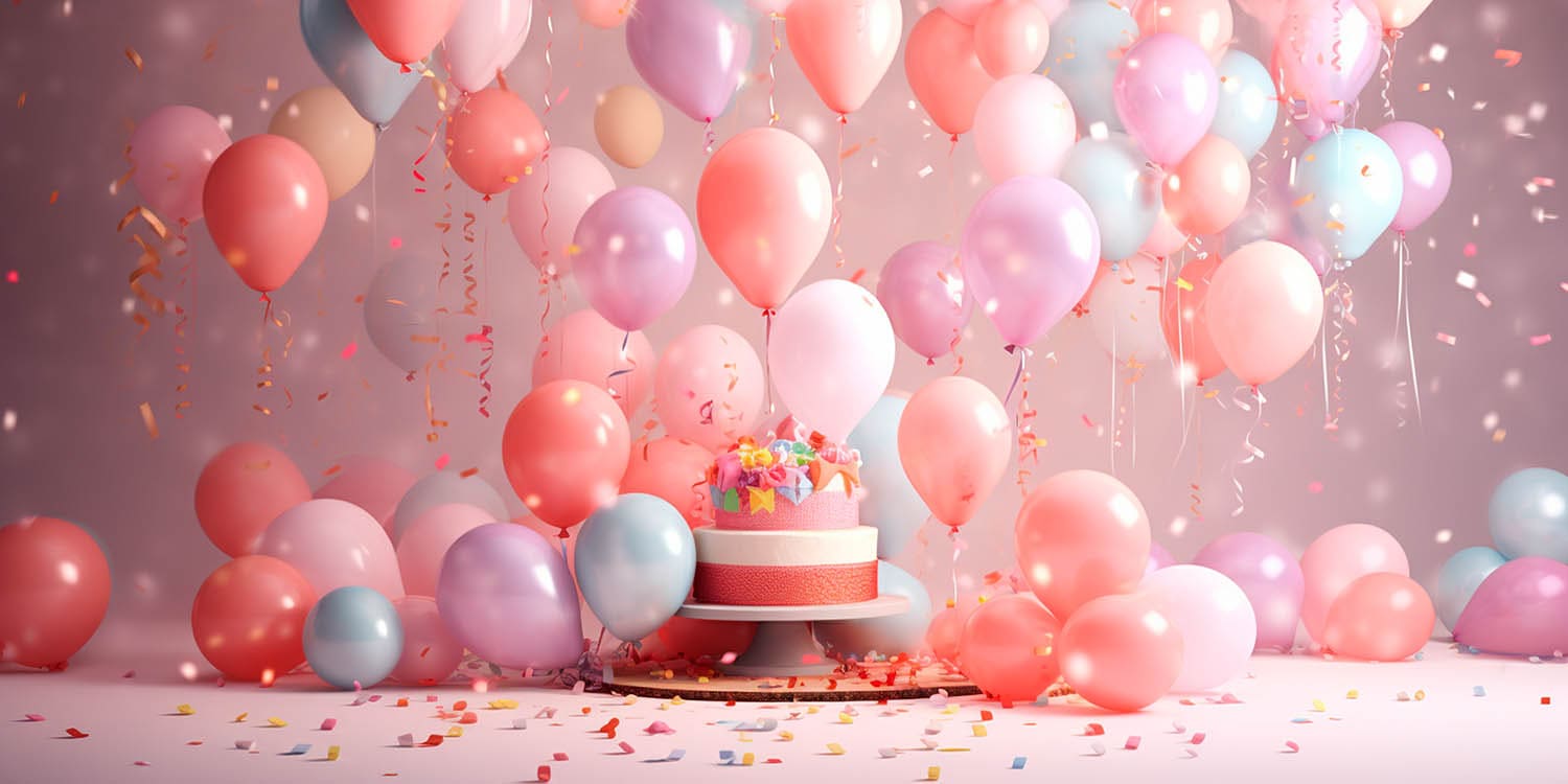 foto de globos y una tarta para eventos
